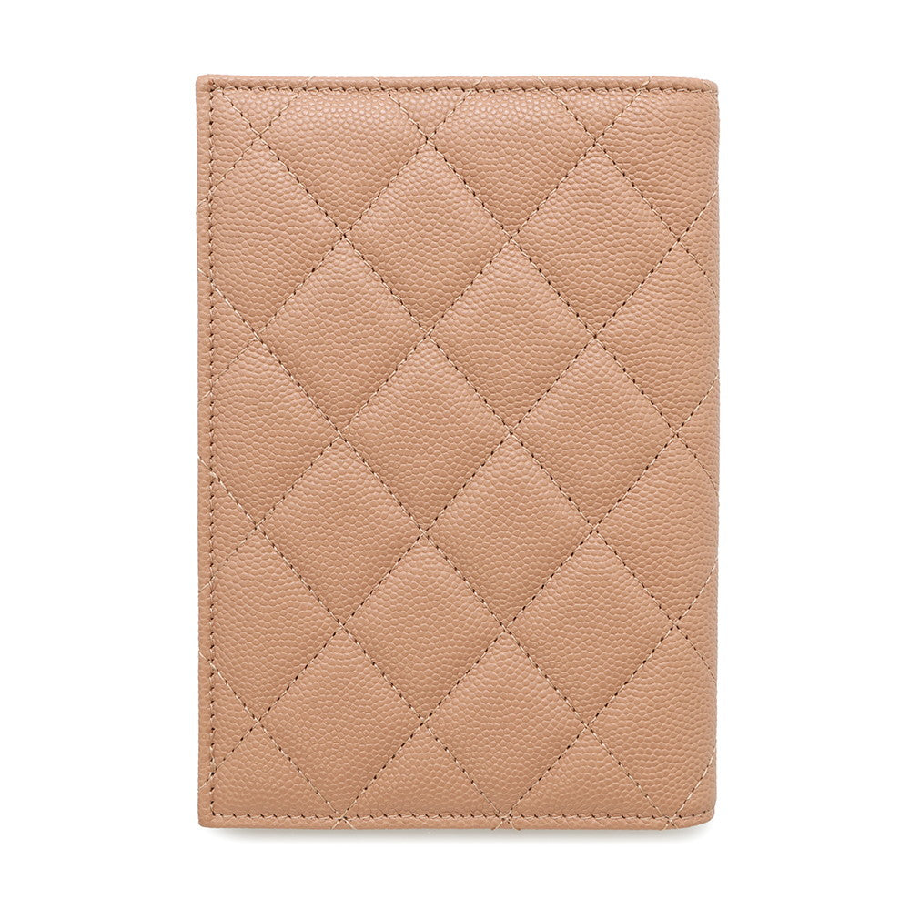 CHANEL Matelasse Passport Cover BeigeAP4182 Caviar Leather Rhinestone