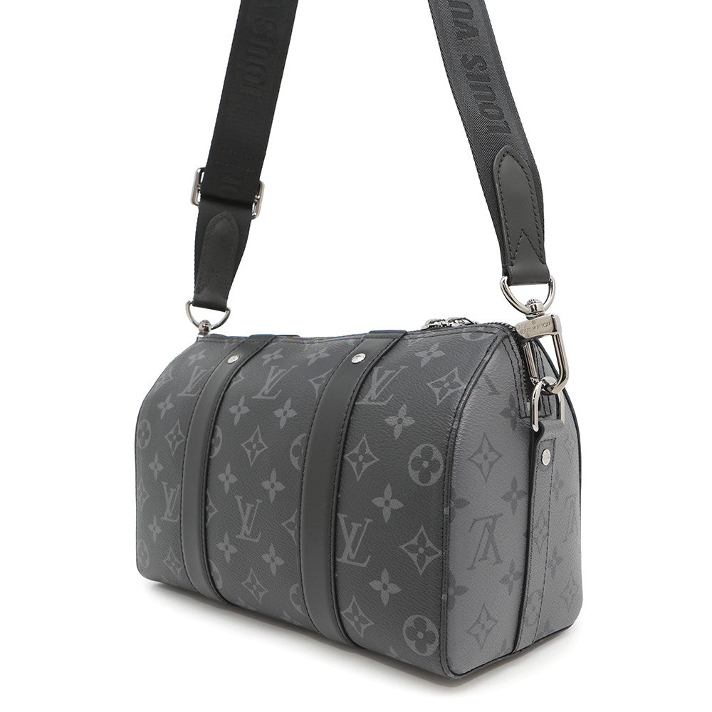 LOUIS VUITTON Cityã»Keepall NoirM45936 Monogram Eclipse Monogram Eclipse Reverse