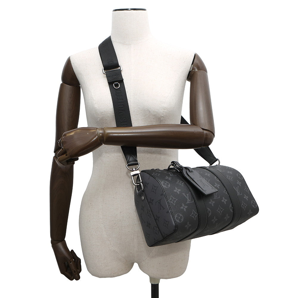 LOUIS VUITTON Cityã»Keepall NoirM45936 Monogram Eclipse Monogram Eclipse Reverse