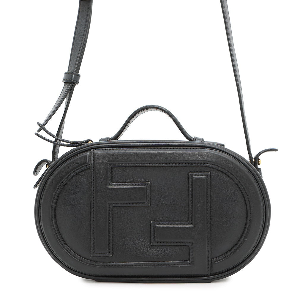 FENDI Orlock Camera Shoulder Bag Black8BS058 Leather Size Mini