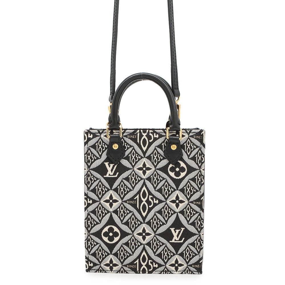 LOUIS VUITTON Petit Sac Plat NoirM80484 Monogram Jaguar SINCE 1854