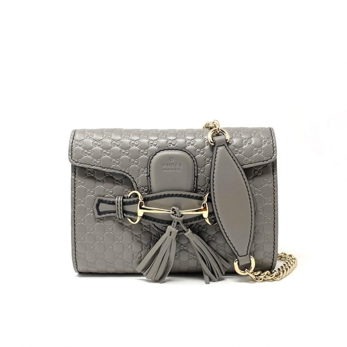 Gucci emily grey leather handbag