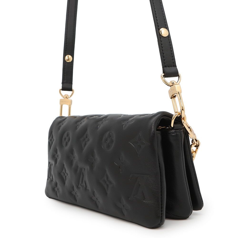LOUIS VUITTON PochetteCoussin Noir/PinkM83359 Monogramã»Pattern Lamb Leather