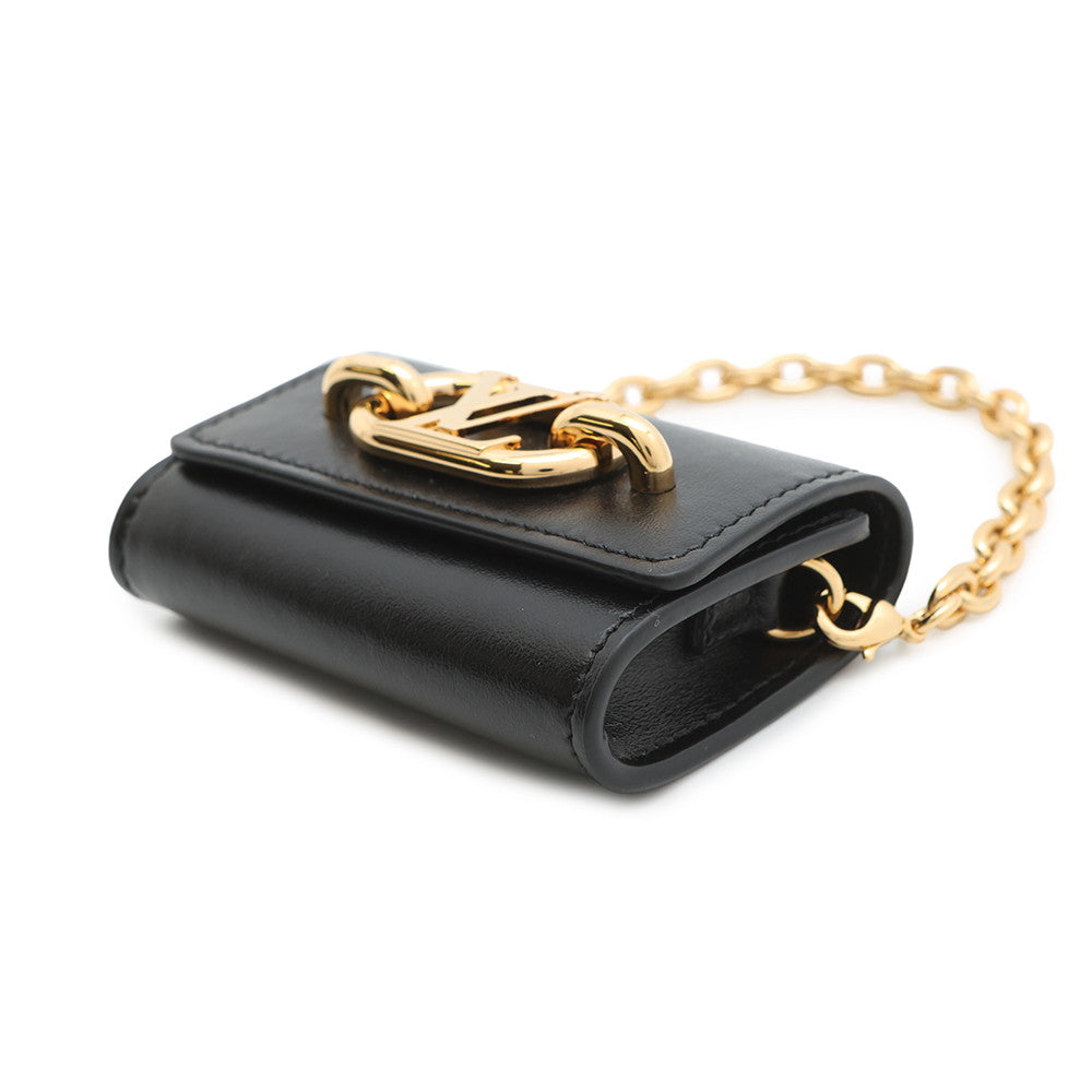 LOUIS VUITTON Bijoux Sac/Earphone Holder LV Link NoirM00829 Leather