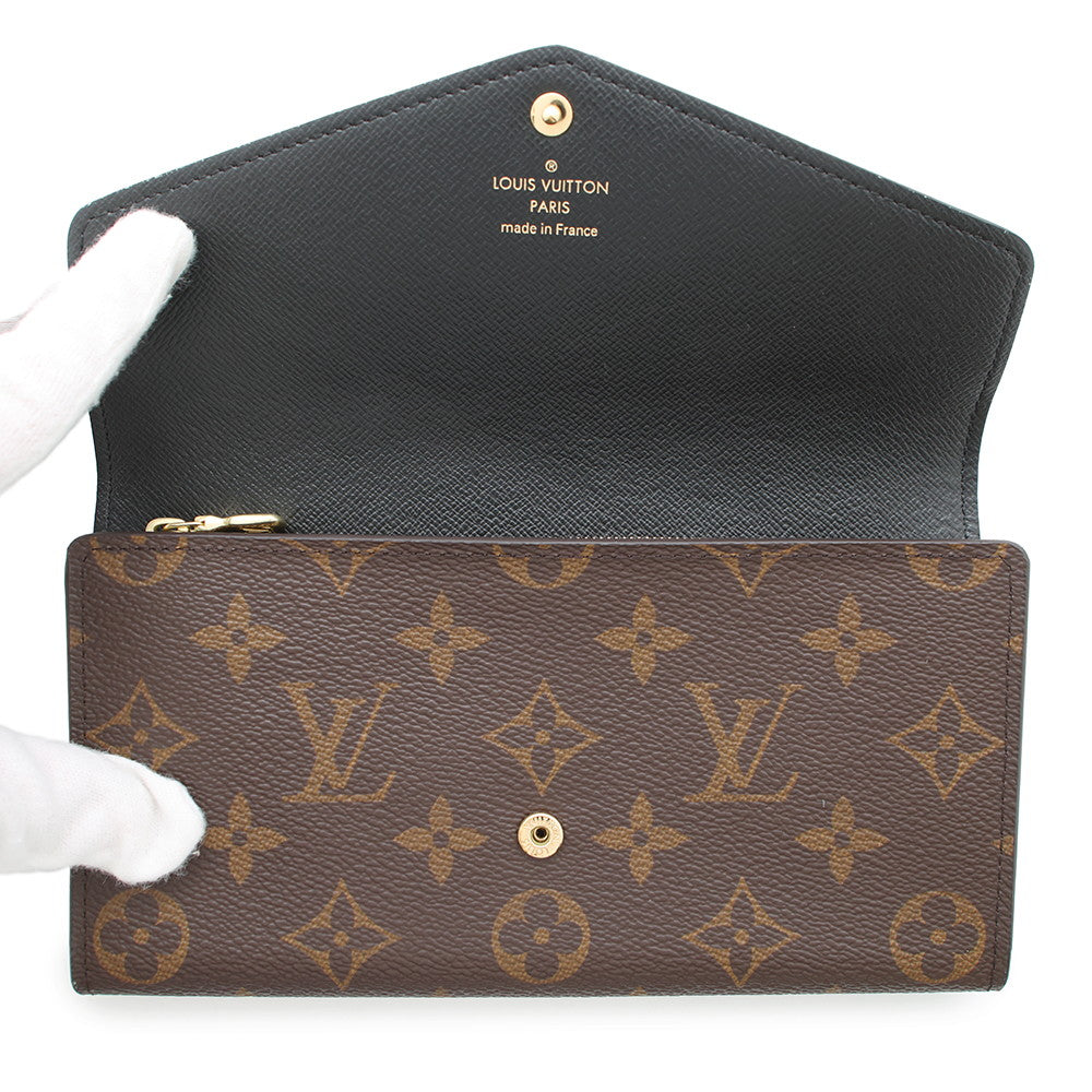 LOUIS VUITTON Portefeuille Sarah NoirM80726 Monogram Reverse Canvas/Monogram