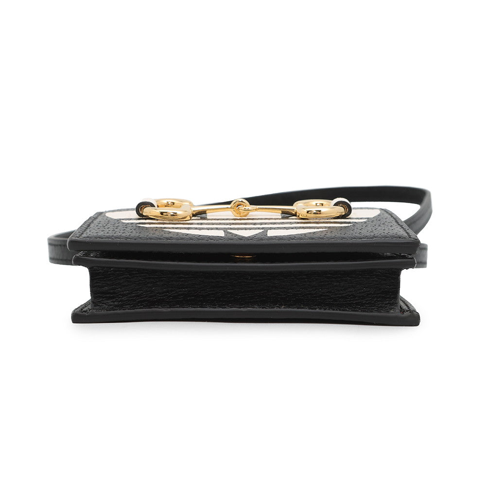 GUCCI Adidas collaboration Horsebit Shoulder wallet Black702248 Leather