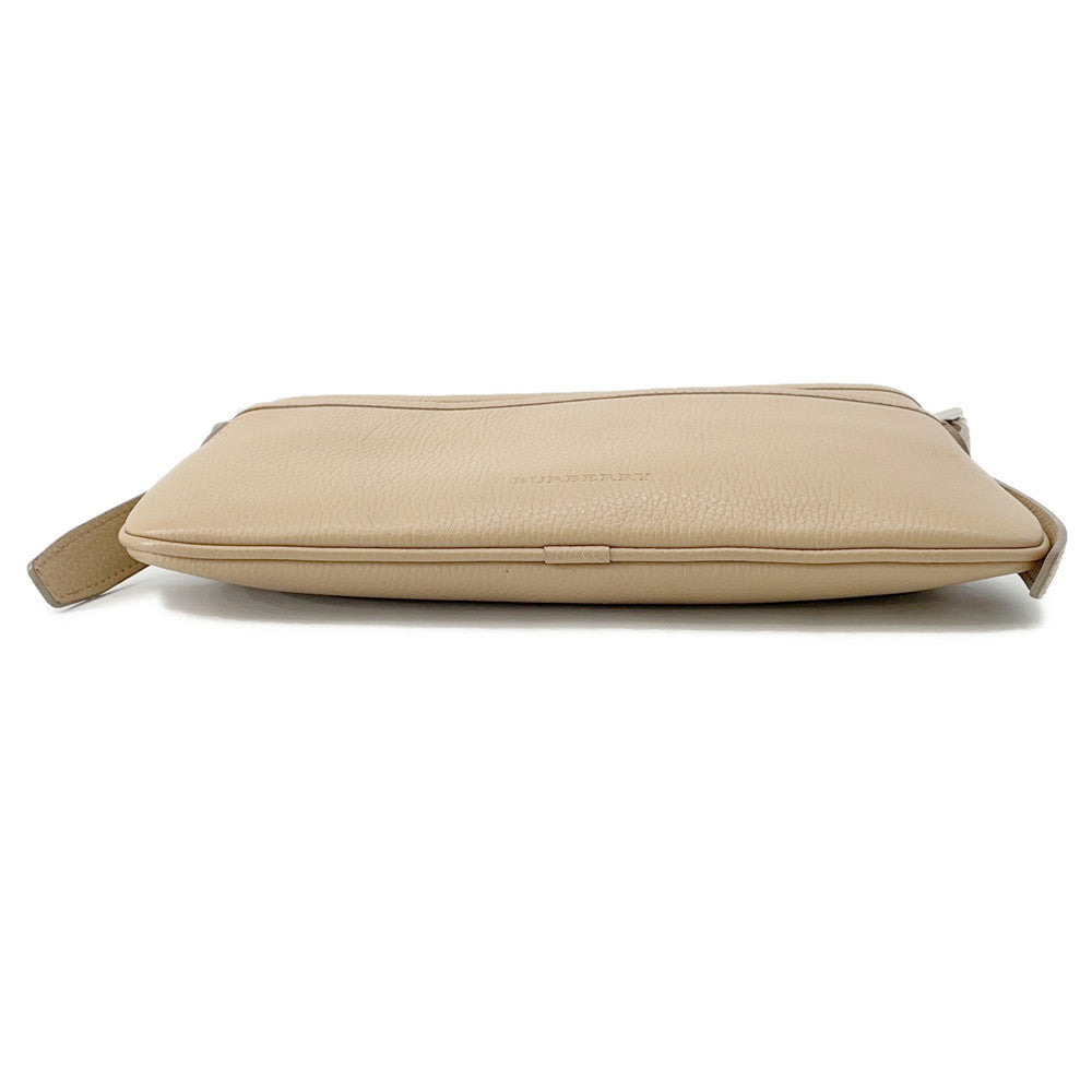 BURBERRY One Shoulder Bag Beige Leather