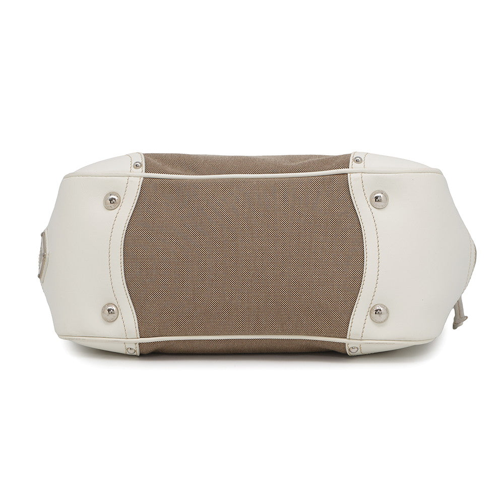 PRADA ?Logo jacquard handbag Beige/WhiteBR3417 Canvas Leather