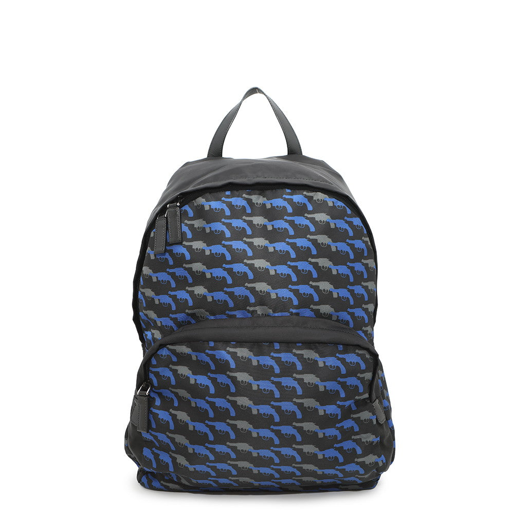 PRADA ?Pistol Backpack Black/BlueVZ0066 Nylon