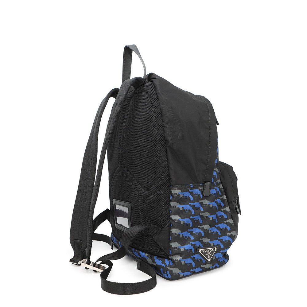 PRADA ?Pistol Backpack Black/BlueVZ0066 Nylon