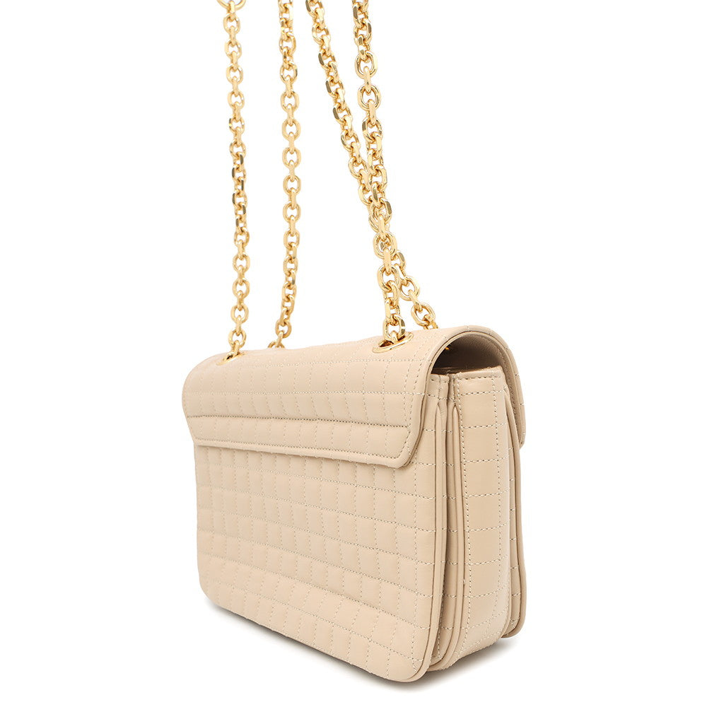 CELINE SmallCShoulder Bag Beige188403BFC Leather