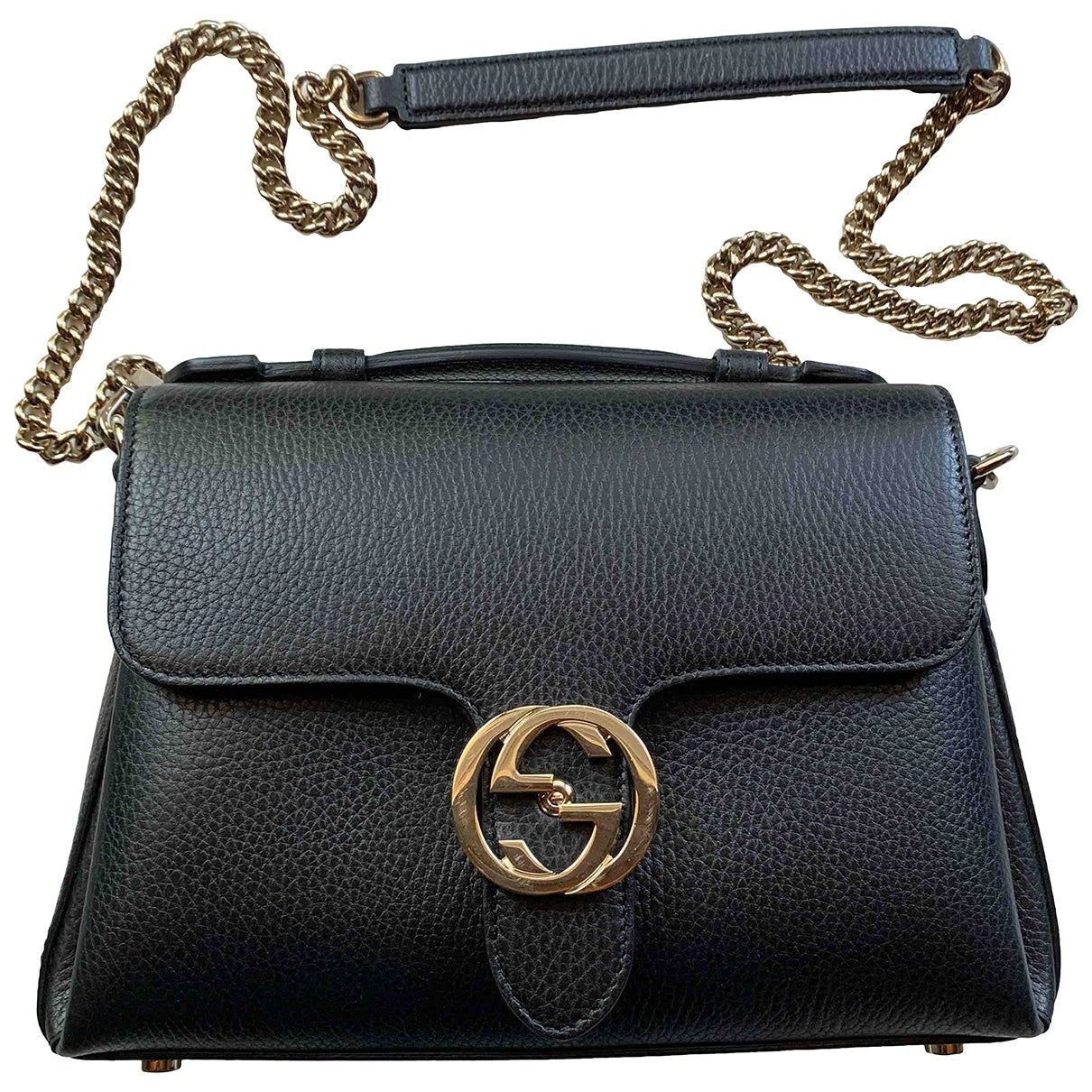 Gucci interlocking black leather handbag
