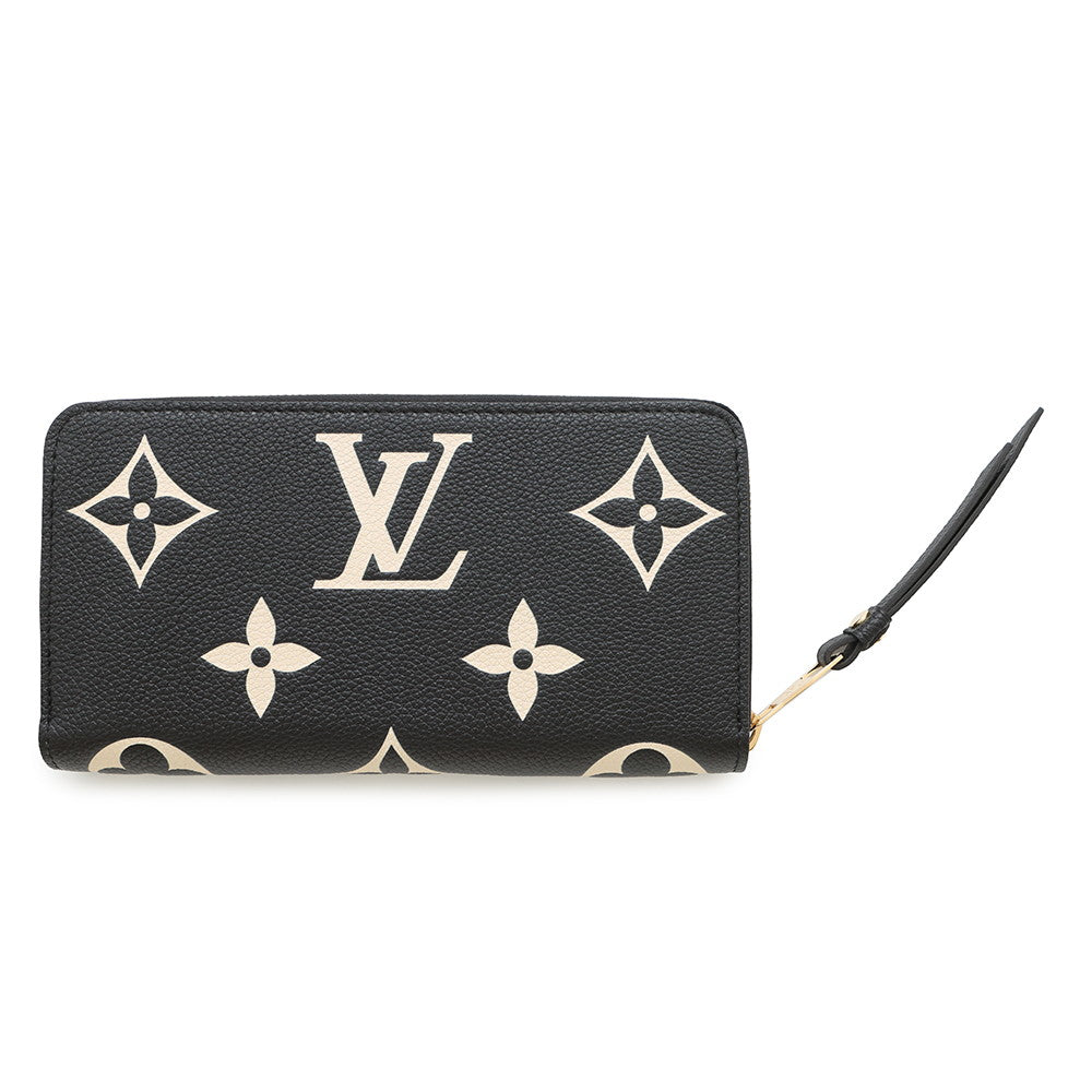 LOUIS VUITTON Zippy Wallet Noir/BeigeM80481 Bicolor Monogram Empreinte Leather
