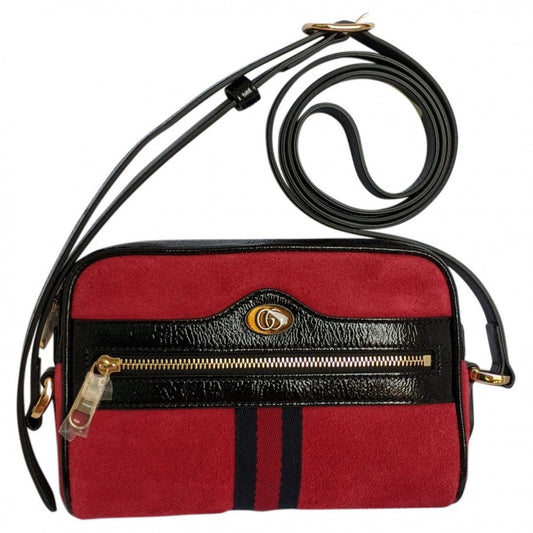 Gucci ophidia red suede clutch bag