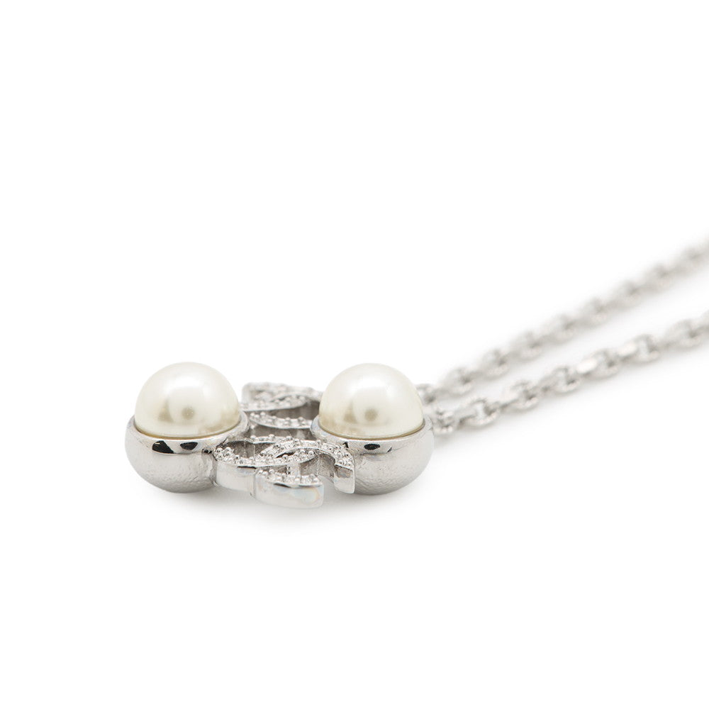 CHANEL CC Logo Faux Pearl  NecklaceABF723 Metal Faux Pearl  Rhinestone