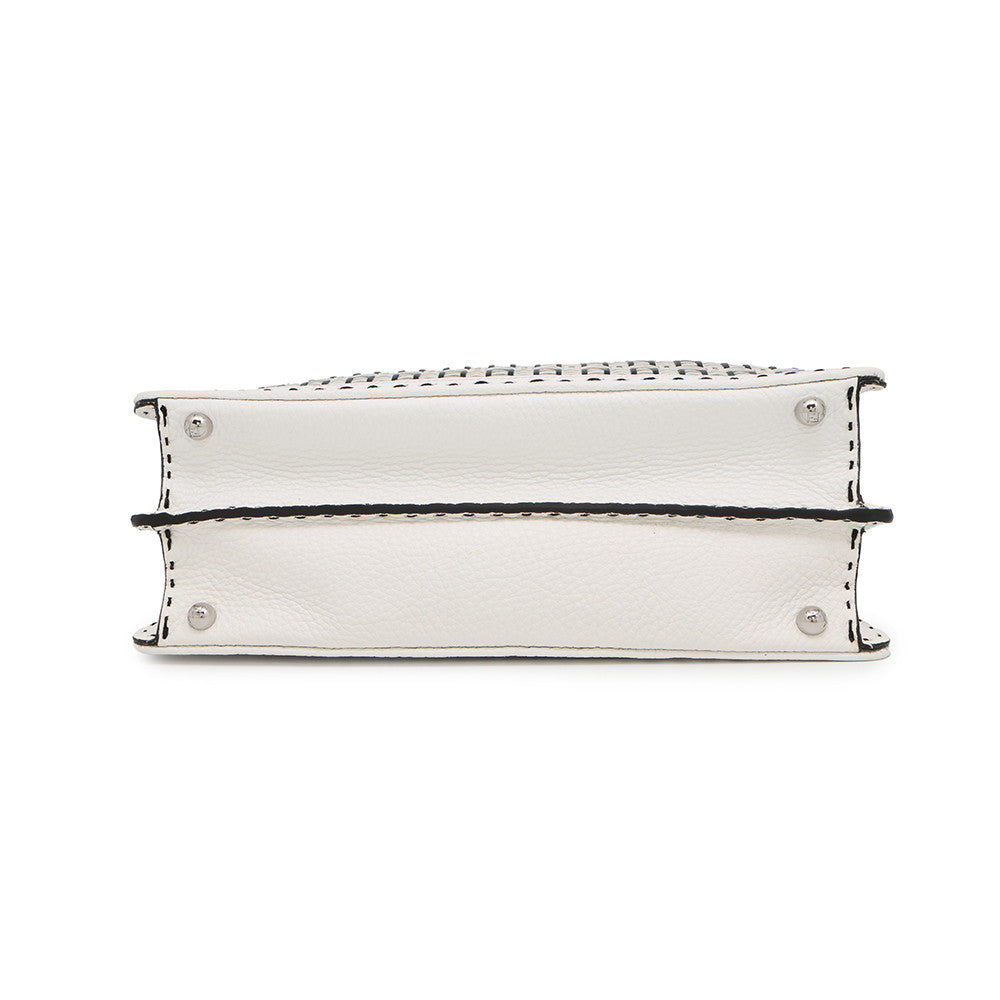 FENDI Peekaboo ICYU Selleria White/Black8BN321 Leather Size Medium