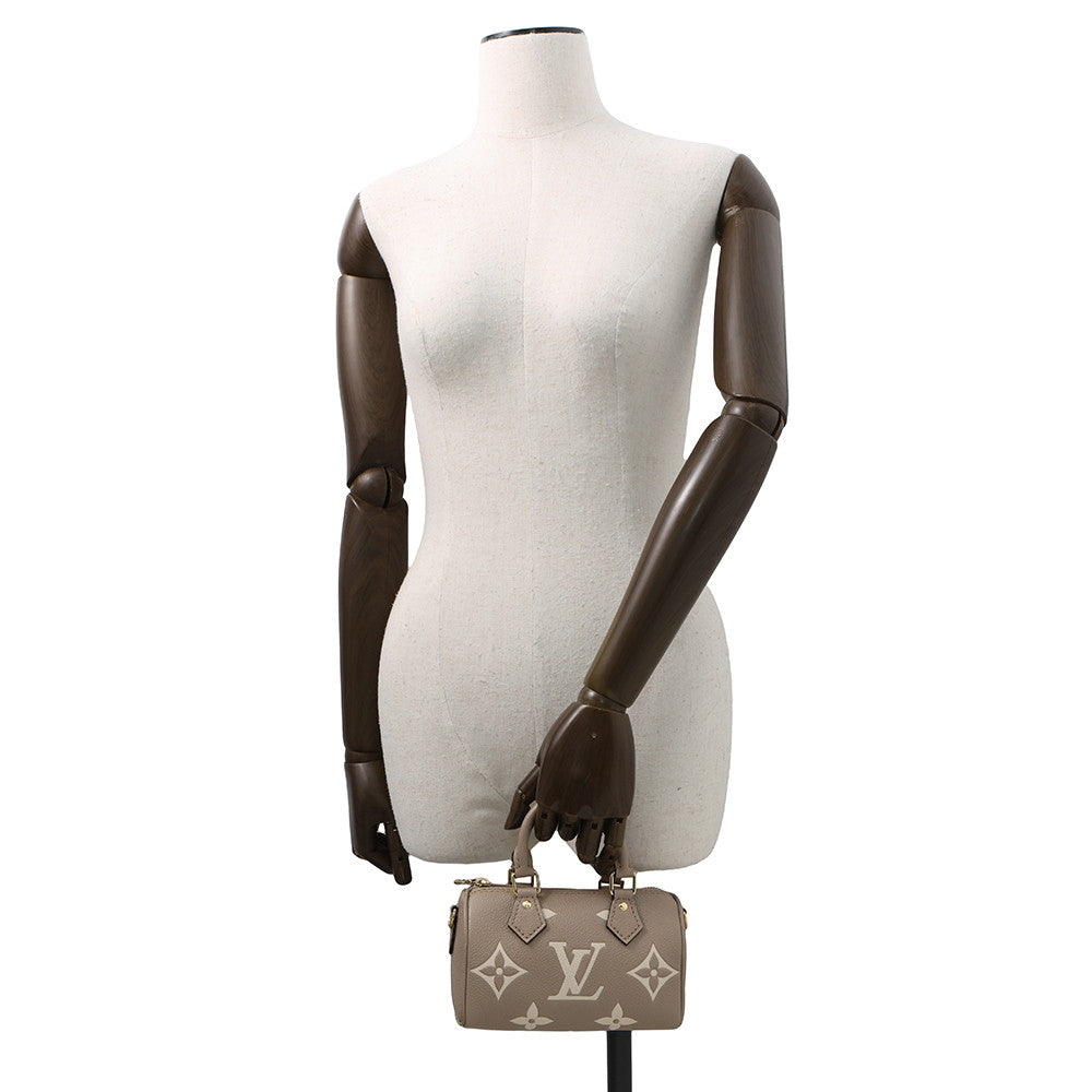 LOUIS VUITTON Nano Speedy TourterelleGrayM82890 Monogram Empreinte Leather Size Nano