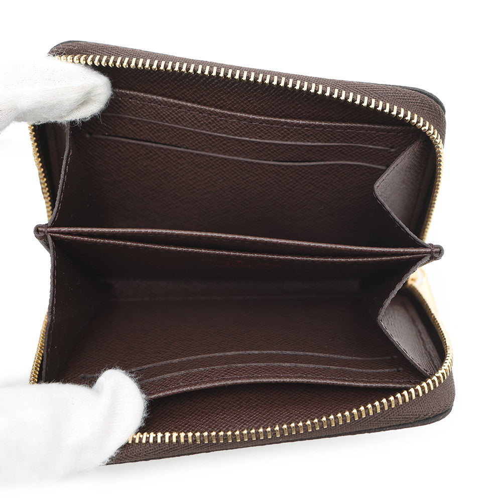 LOUIS VUITTON Zippy Coin Purse BrownN63070 Damier Ebene Canvas