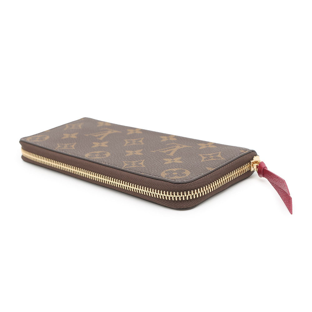 LOUIS VUITTON Portefeuille Clemence FuchsiaM60742 Monogram