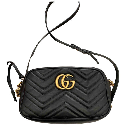 Gucci marmont black leather clutch bag