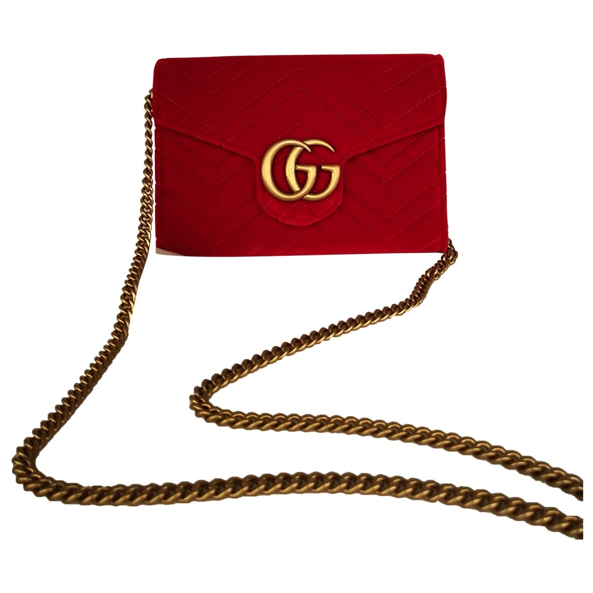 Gucci marmont red velvet handbag