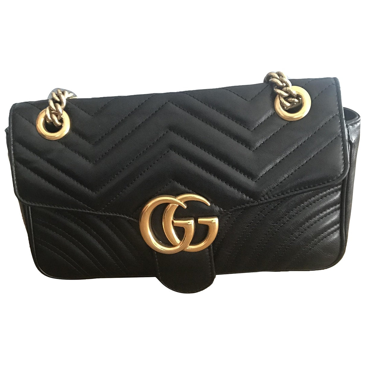 Gucci marmont black leather handbag