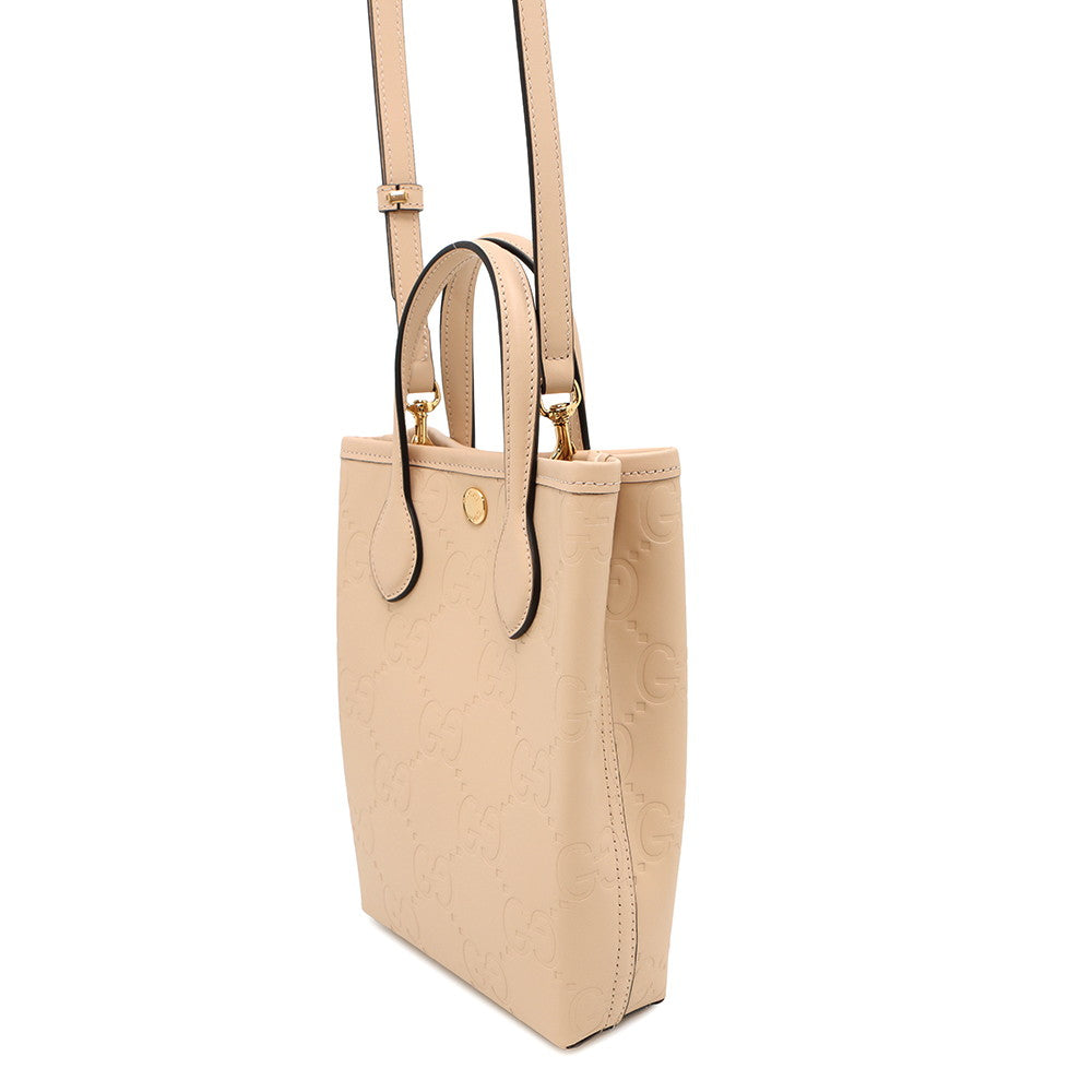 GUCCI 2WAY GG Super Mini Bag Beige790133 Leather