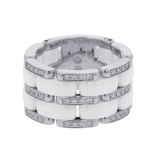 CHANEL Ultra Diamond Ring Size 56/Approximately No. 15 K18WG Ceramic