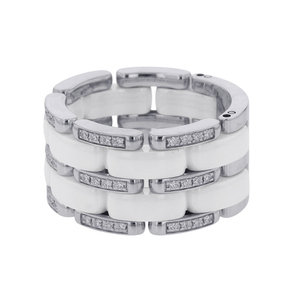 CHANEL Ultra Diamond Ring Size 56/Approximately No. 15 K18WG Ceramic