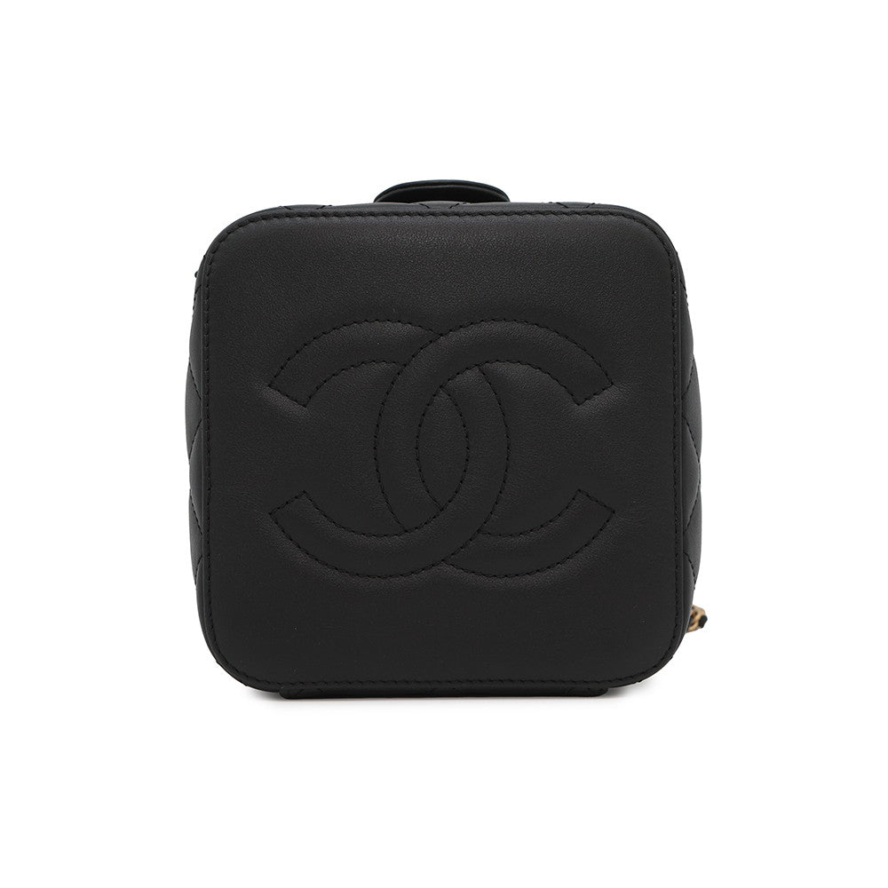 CHANEL Vanity Shoulder Bag BlackAS3228 Lambskin Size Small