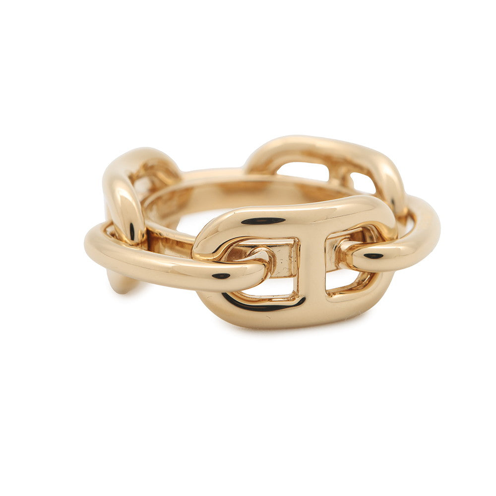 HERMES ScarfRing 90 Legato Chaine d'Ancre YellowH601109S 00 Metal