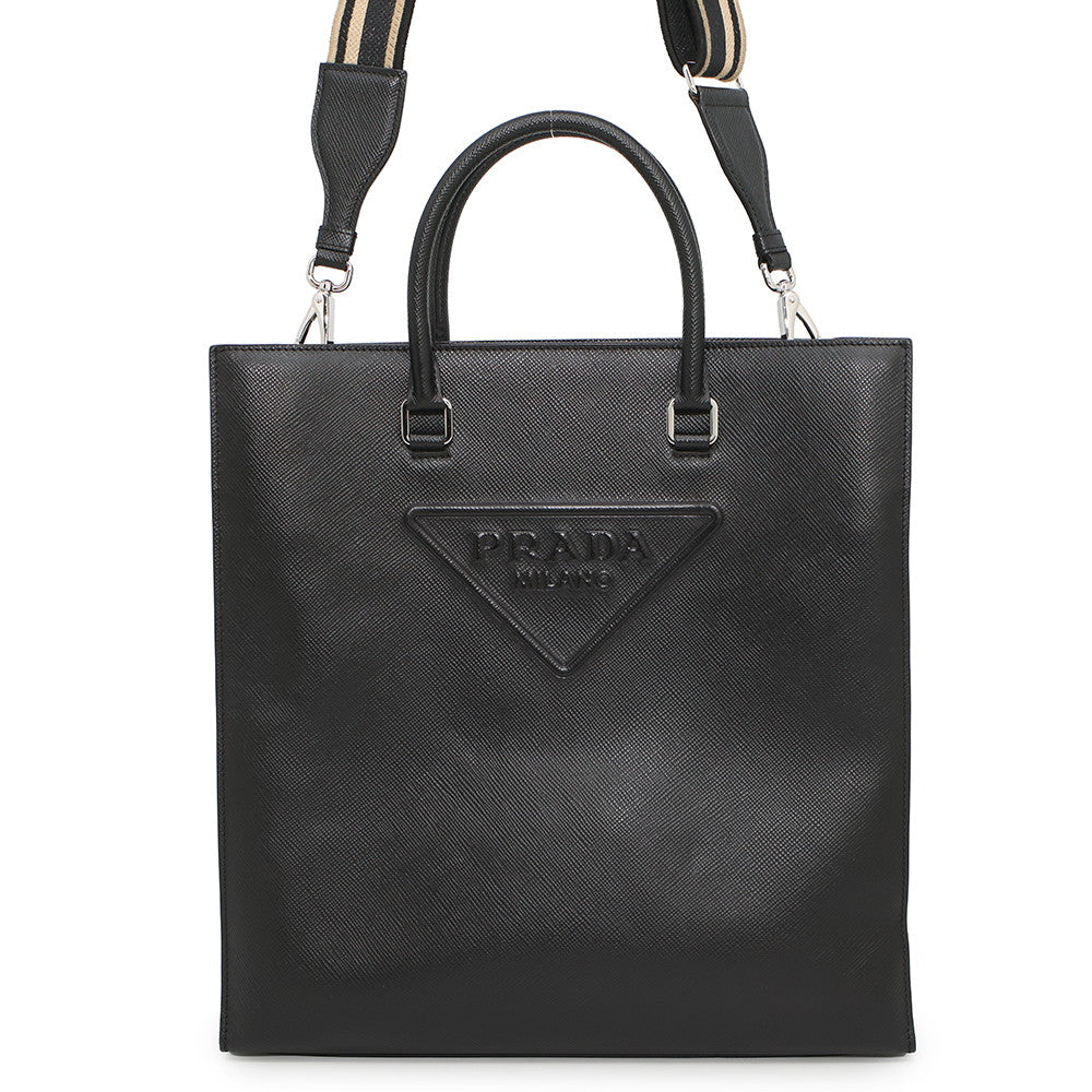PRADA ?Saffiano Leather 2way Tote Bag Black2VG084 Leather
