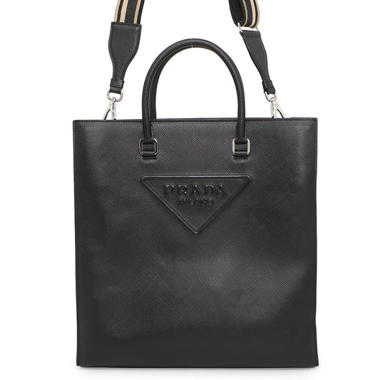 PRADA ?Saffiano Leather 2way Tote Bag Black2VG084 Leather