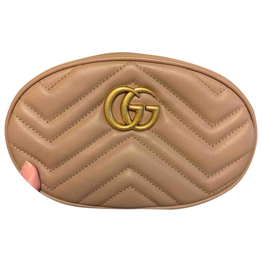 Gucci marmont beige leather clutch bag