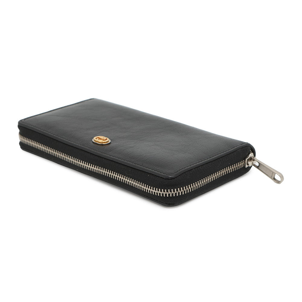 GUCCI Interlocking G Zip Around Long Wallet Black575988 Leather