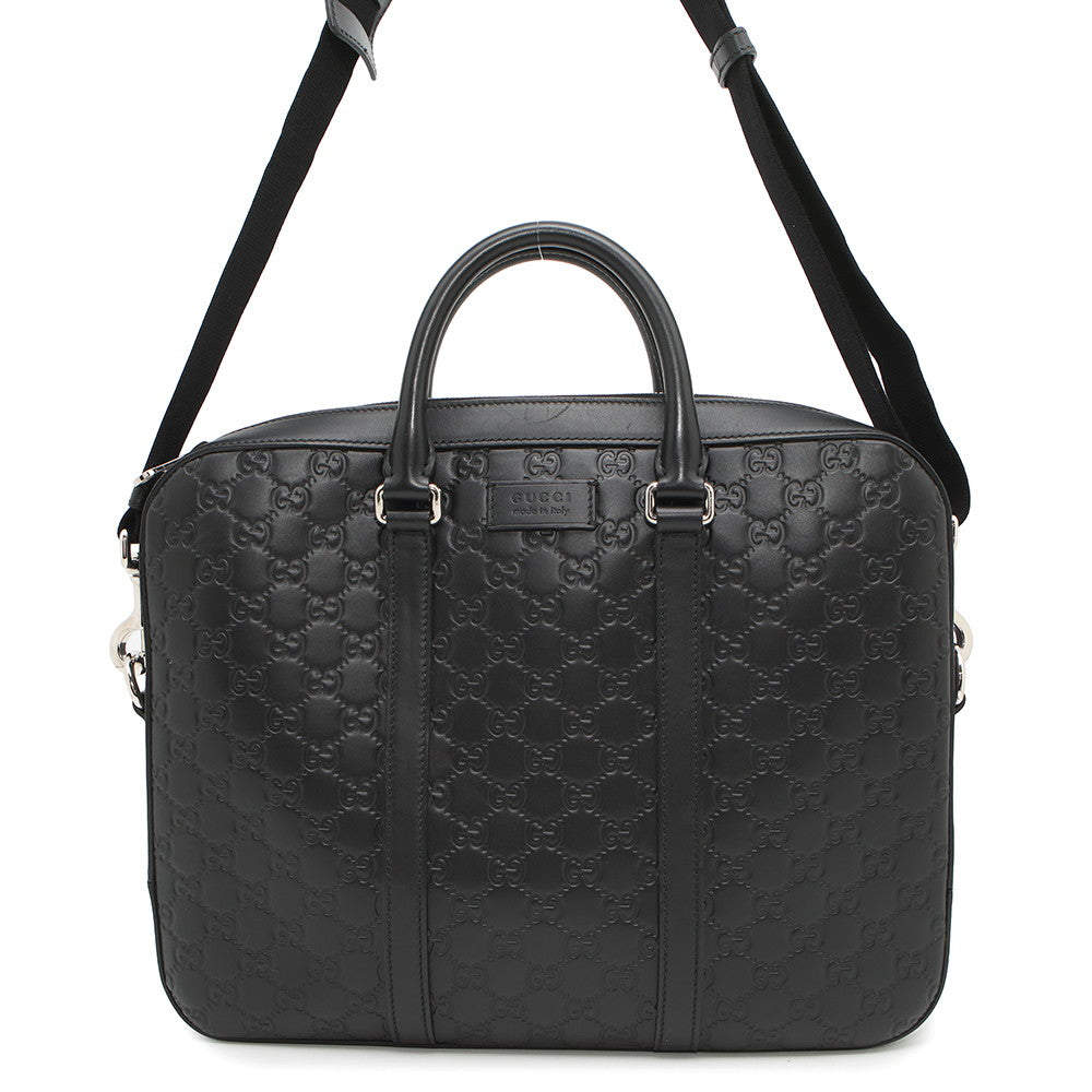 GUCCI Briefcase Black435322 GuccissimaLeather