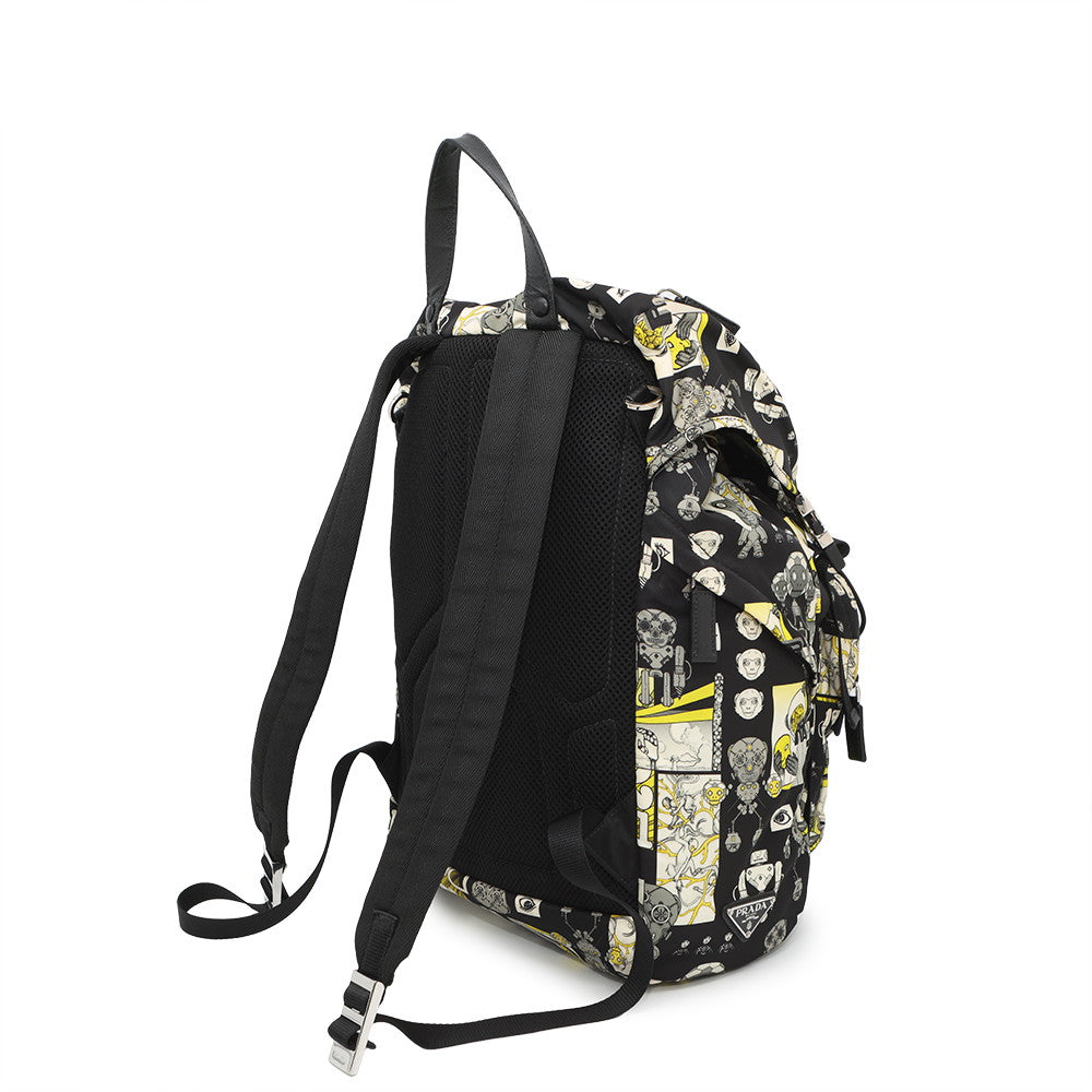 PRADA ?Comic Backpack Black Nylon