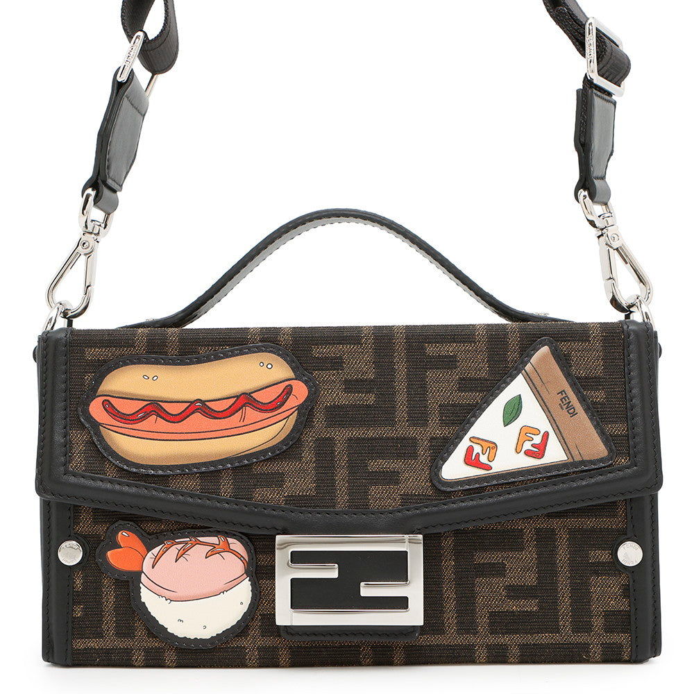 FENDI FENDIlicious Bucket Soft Trunk Zucca Pattern Brown/Black7VA565 Canvas Leather