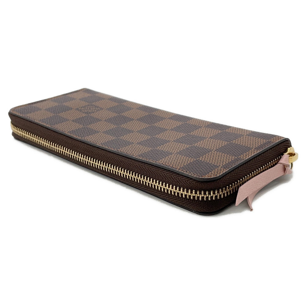 LOUIS VUITTON Portefeuille Clemence Rose BallerineN41626 Damier Ebene Canvas