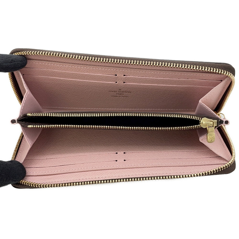 LOUIS VUITTON Portefeuille Clemence Rose BallerineN41626 Damier Ebene Canvas