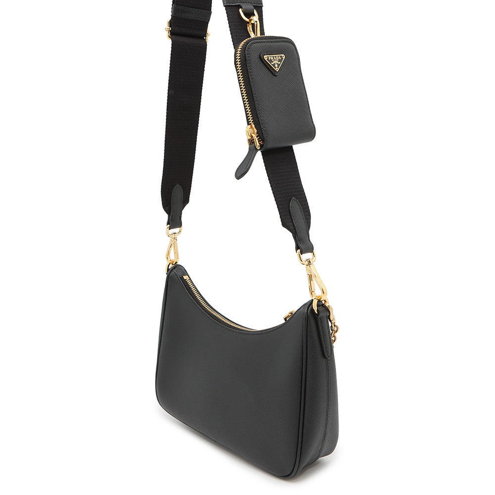 PRADA Saffiano Leather Re-Edition 2005 Black1BH204 Leather