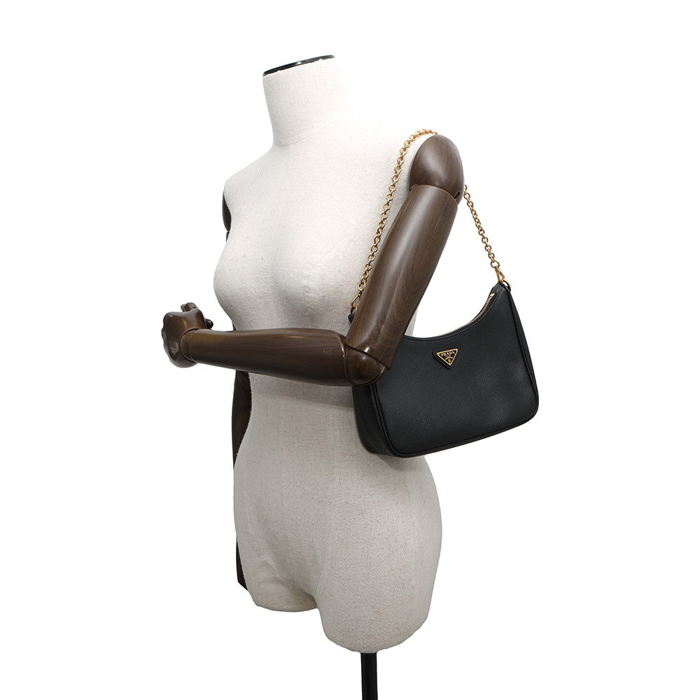PRADA Saffiano Leather Re-Edition 2005 Black1BH204 Leather