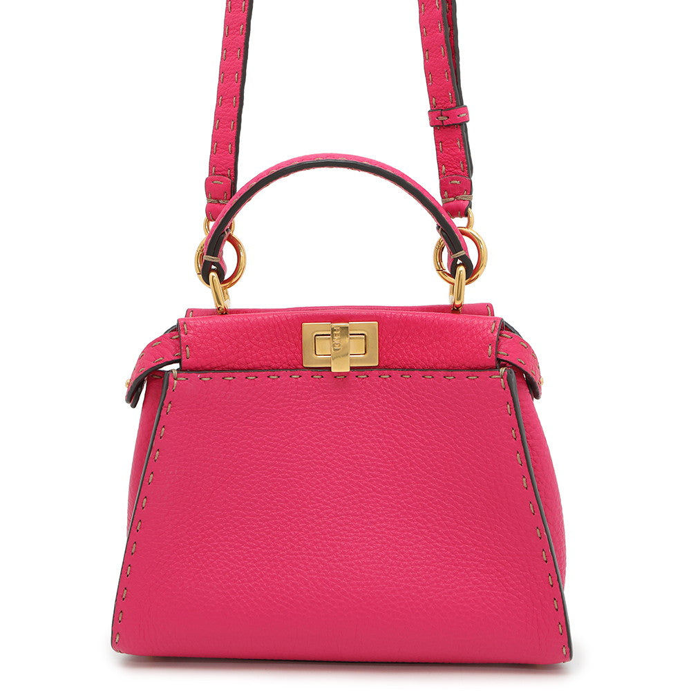FENDI Selleria Peekaboo 2wayBag Pink8BN244 Leather Size Mini