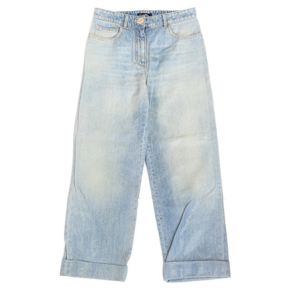 CHANEL Water Repellent Coated Denim Size 36 Light BlueP78309 V70488 Cotton 100%