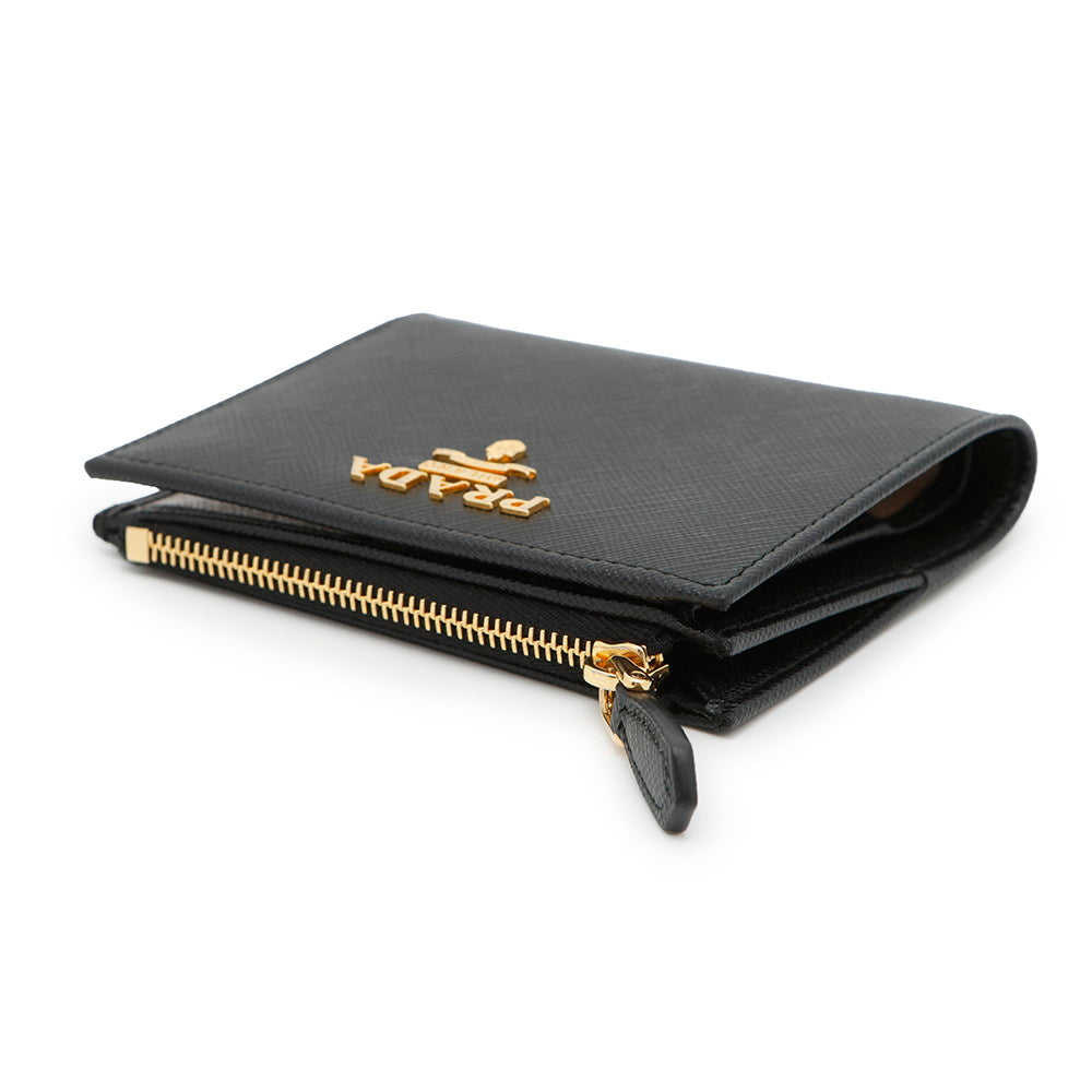 PRADA Saffiano LeatherMulticolor Bifold Wallet Black/Pale pink1ML050 Leather
