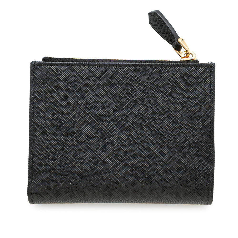 PRADA Saffiano LeatherMulticolor Bifold Wallet Black/Pale pink1ML050 Leather