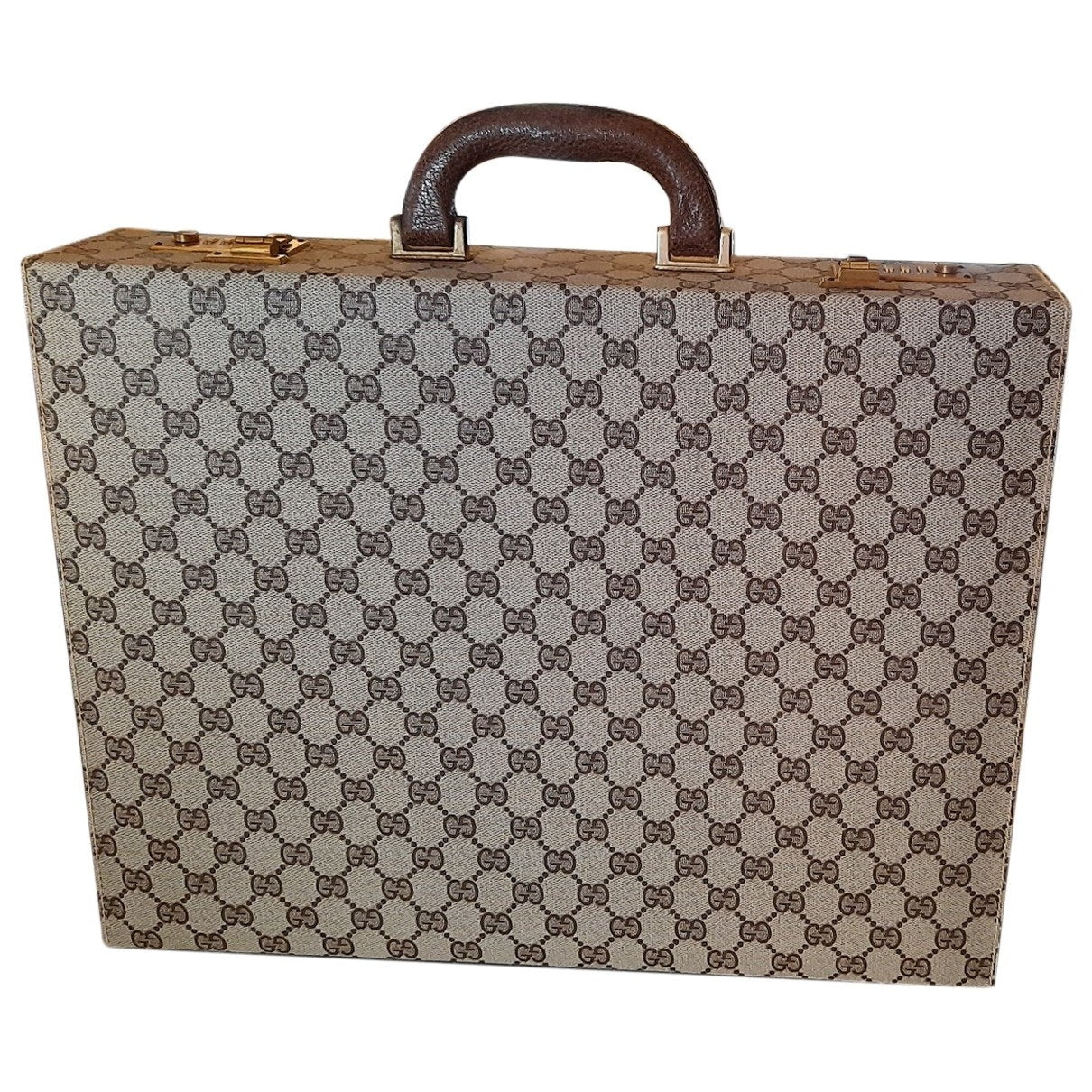 Gucci brown cloth travel bag