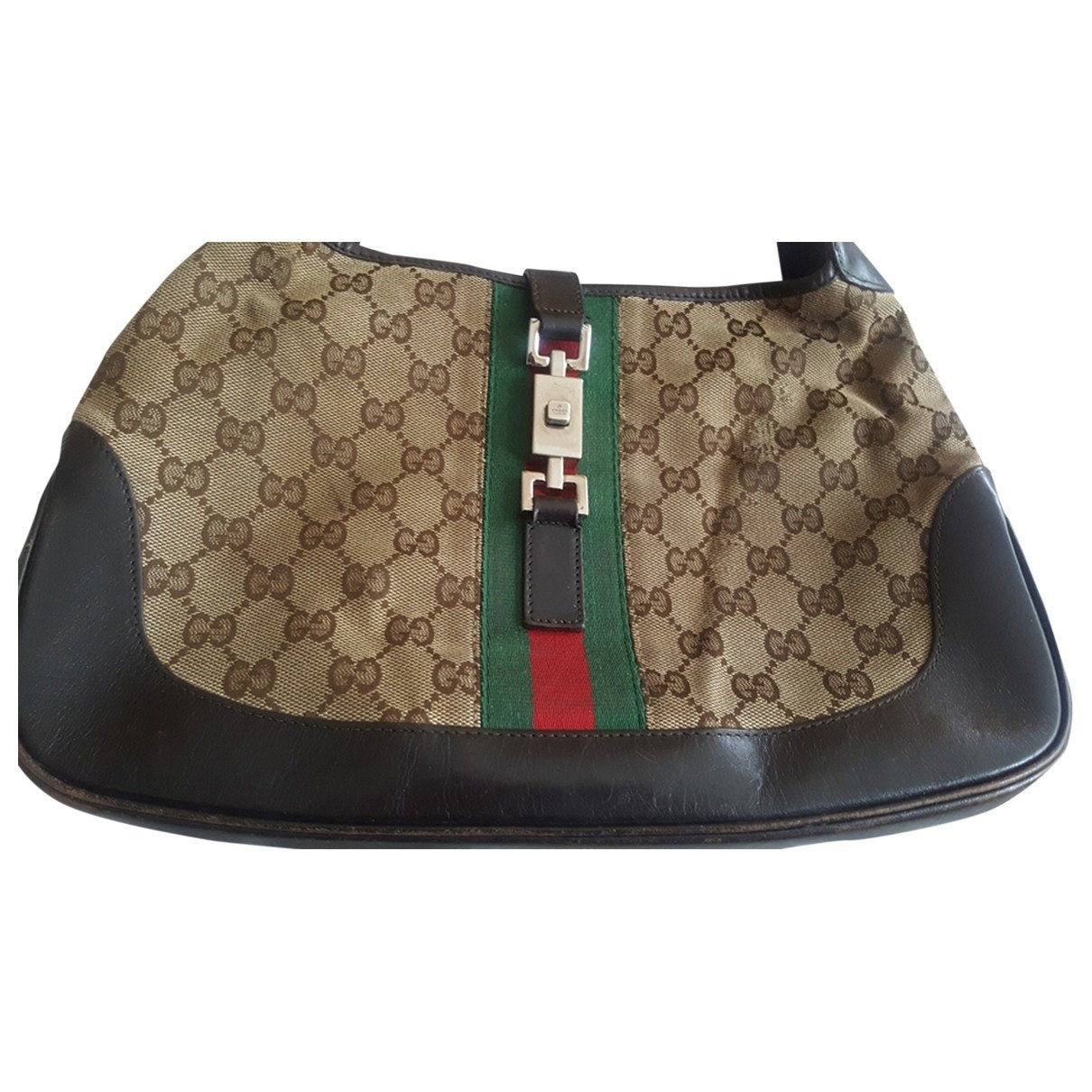 Gucci jackie    brown cloth handbag
