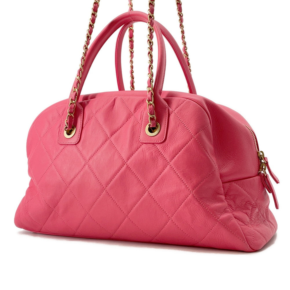 CHANEL Matelasse Bowling Bag PinkAS2223 Calf Leather