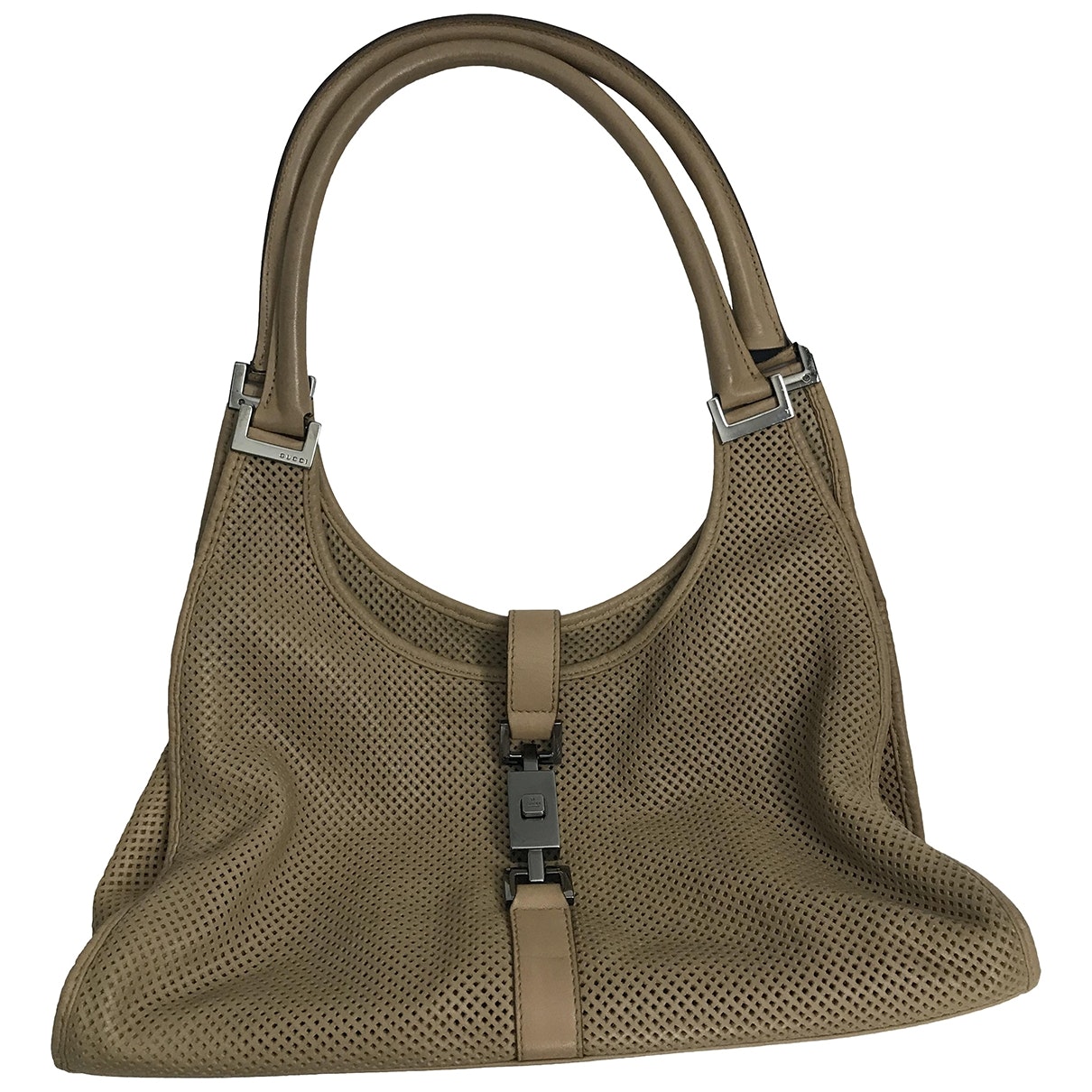 Gucci jackie    beige leather handbag
